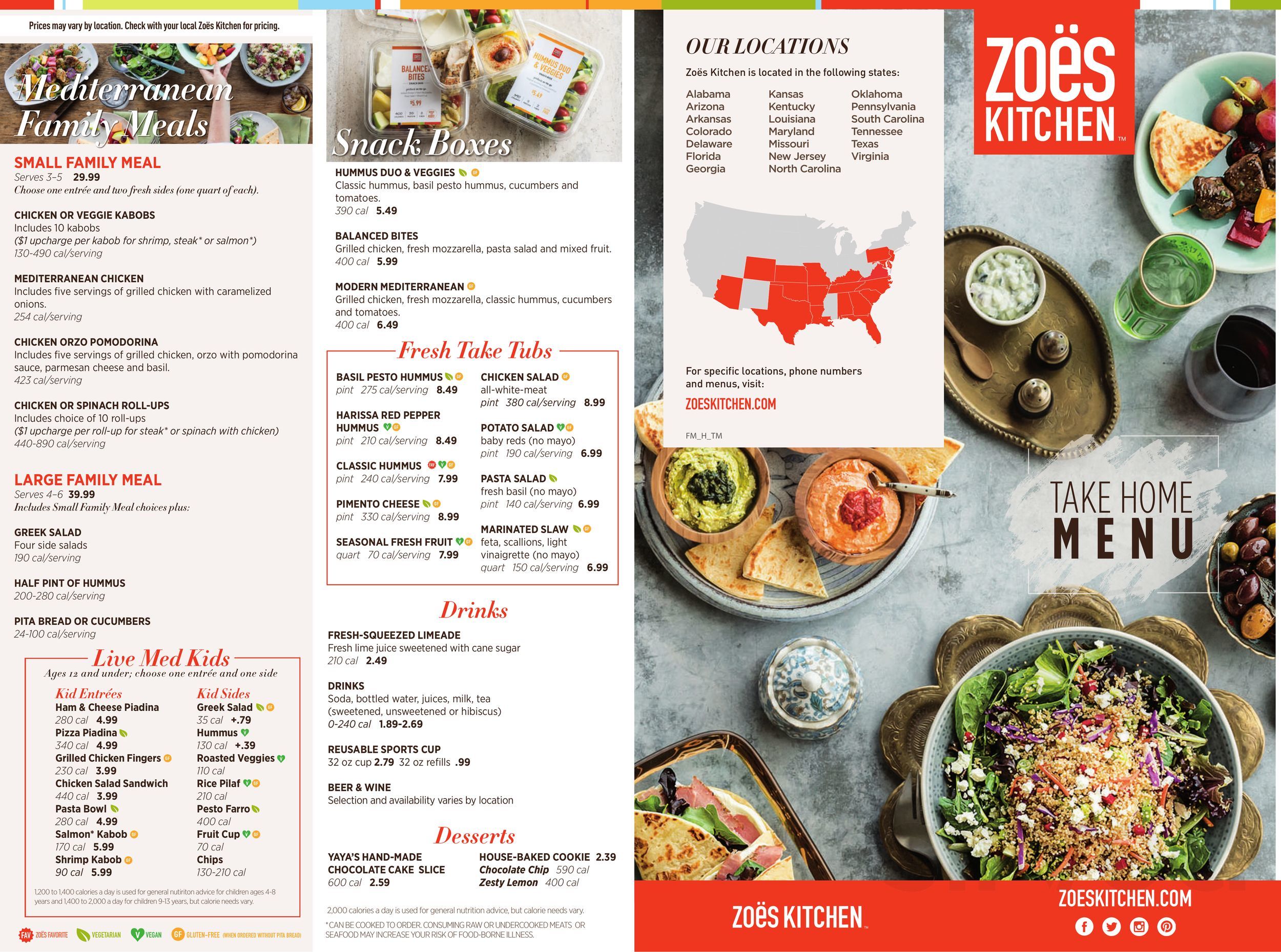 Zos Kitchen Menu In Fort Myers